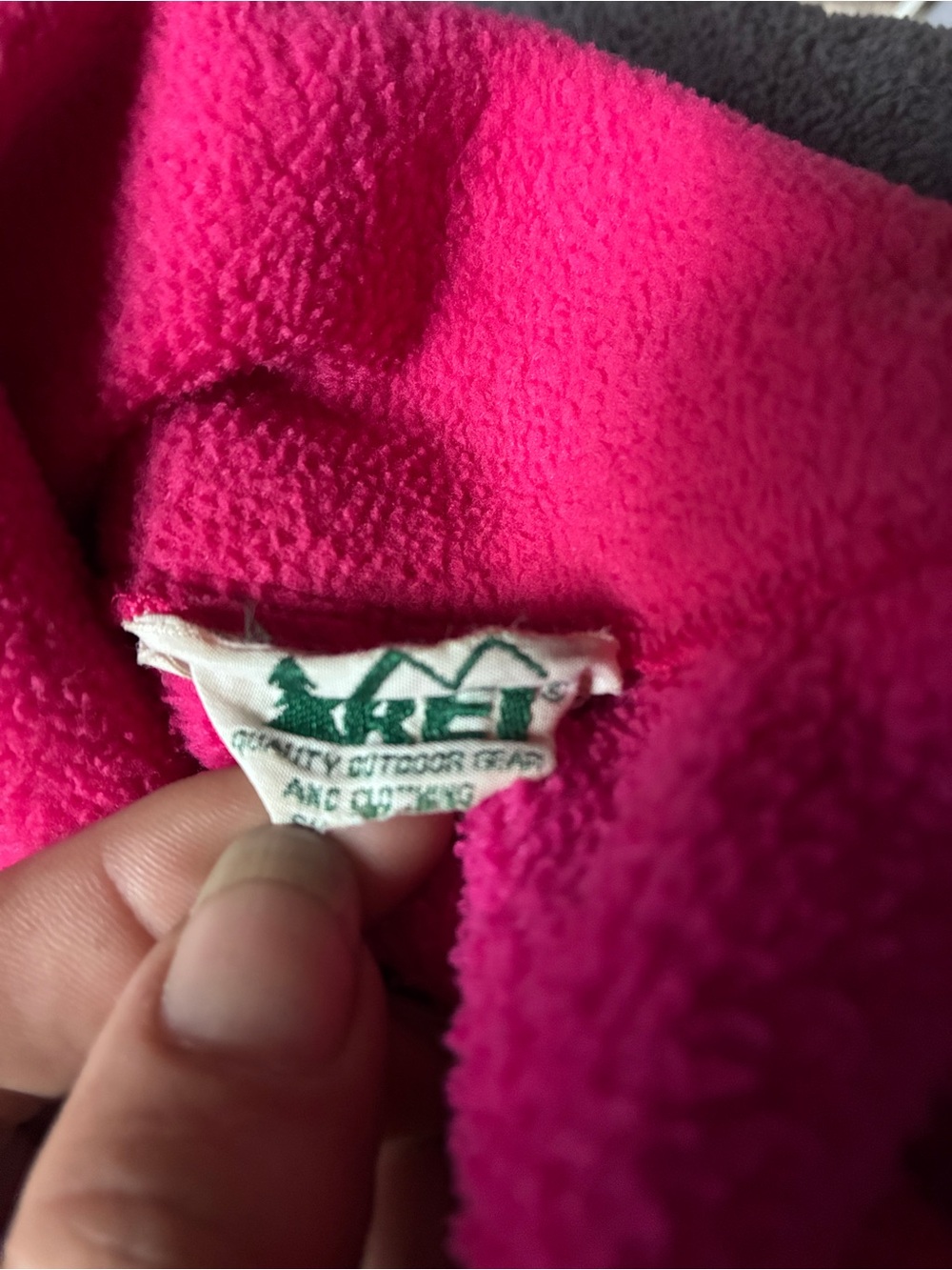 Vintage 80s 90s REI Full Zip Polar Fleece Bomber Jacket Hot Pink Women's Size - Picture 3 of 3